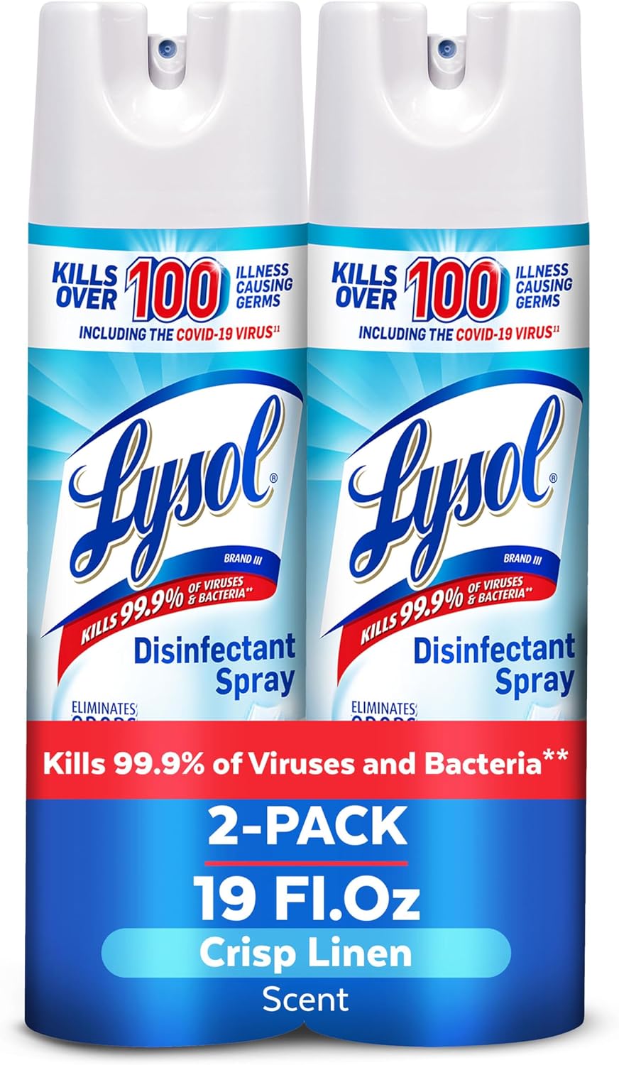 Lysol Disinfectant Spray, Crisp Linen, 38oz (2x19oz)