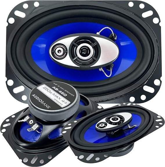 New Audiobank 4x6" in 3-Way 250 Watts Coaxial Car Speakers CEA Rated (Pair)