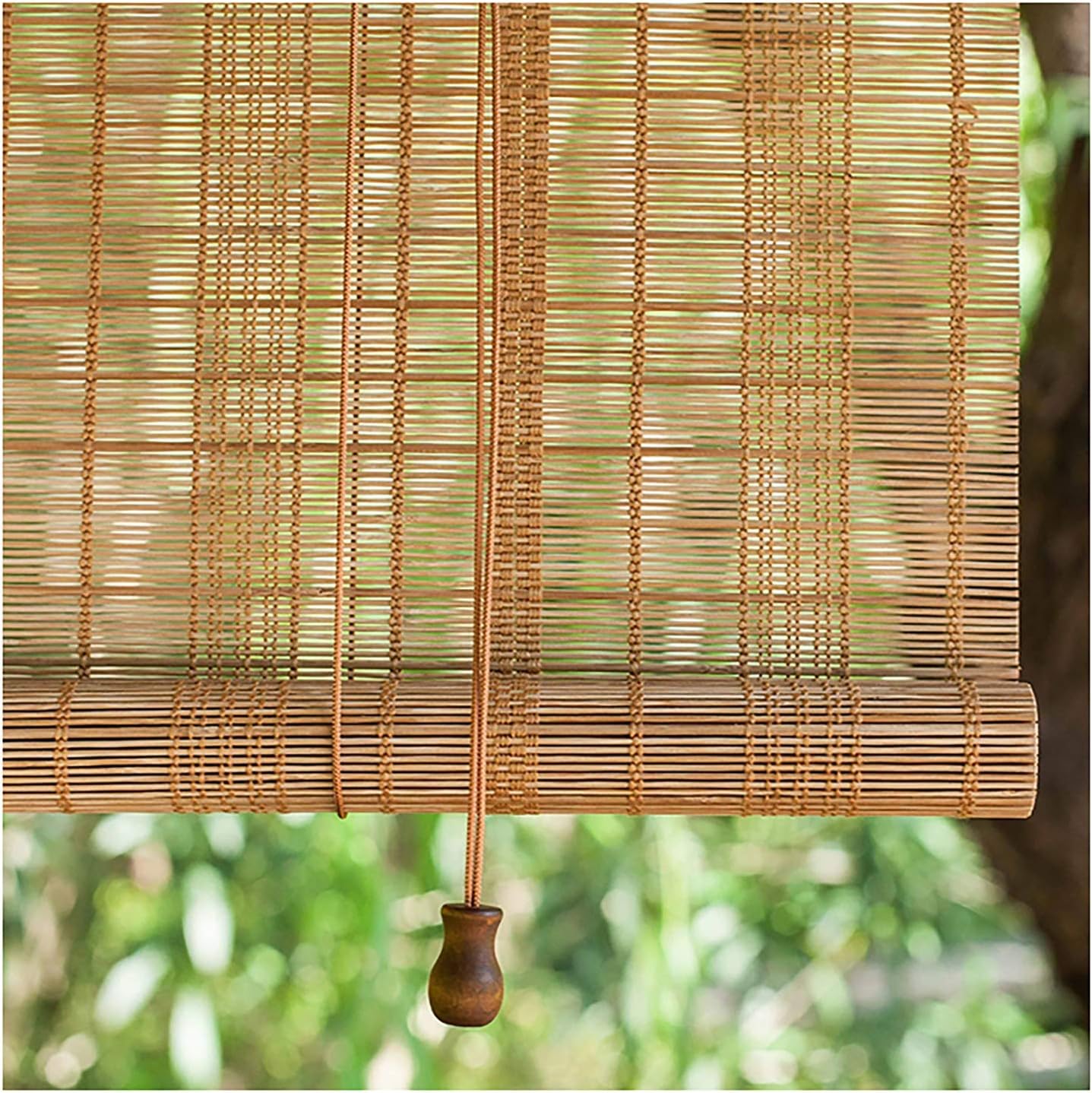 QWEASDF Bamboo Blinds, Bamboo Roman Shades, Sun Shades, Bamboo Light Filtering Window Blinds, Breathable, Ventilation, Anti-UV, for Home, Office, Kitchen, Perfect Resort Feel,50x80cm20x32in