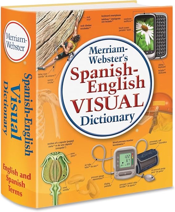 Merriam-Webster Spanish-English Visual Dictionary Printed Book,#34;7.8"" x 6.1"" x 0.8"""