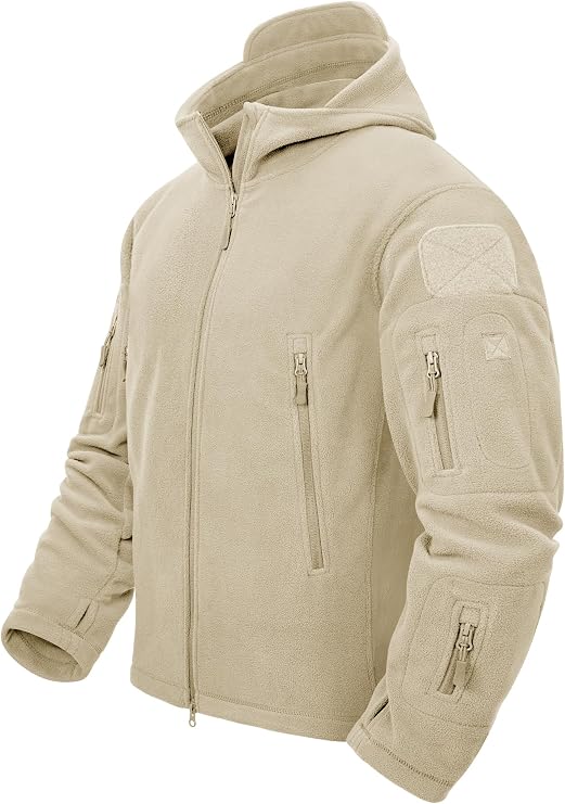 TACVASEN Windproof Men's Fleece Jacket Full Zip Work Tactical Military Hoodies