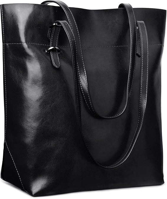 S-ZONE Vintage Genuine Leather Tote Shoulder Bag Handbag Big Large Capacity 2.0