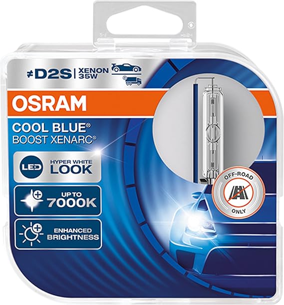OSRAM XENARC Boost D2S HID Head Lamp, Hyper Blue, Duo Box