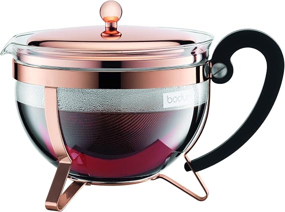 Bodum 11656-18 Chambord Teapot 1.5 Litre Stainless Steel Sieve Copper