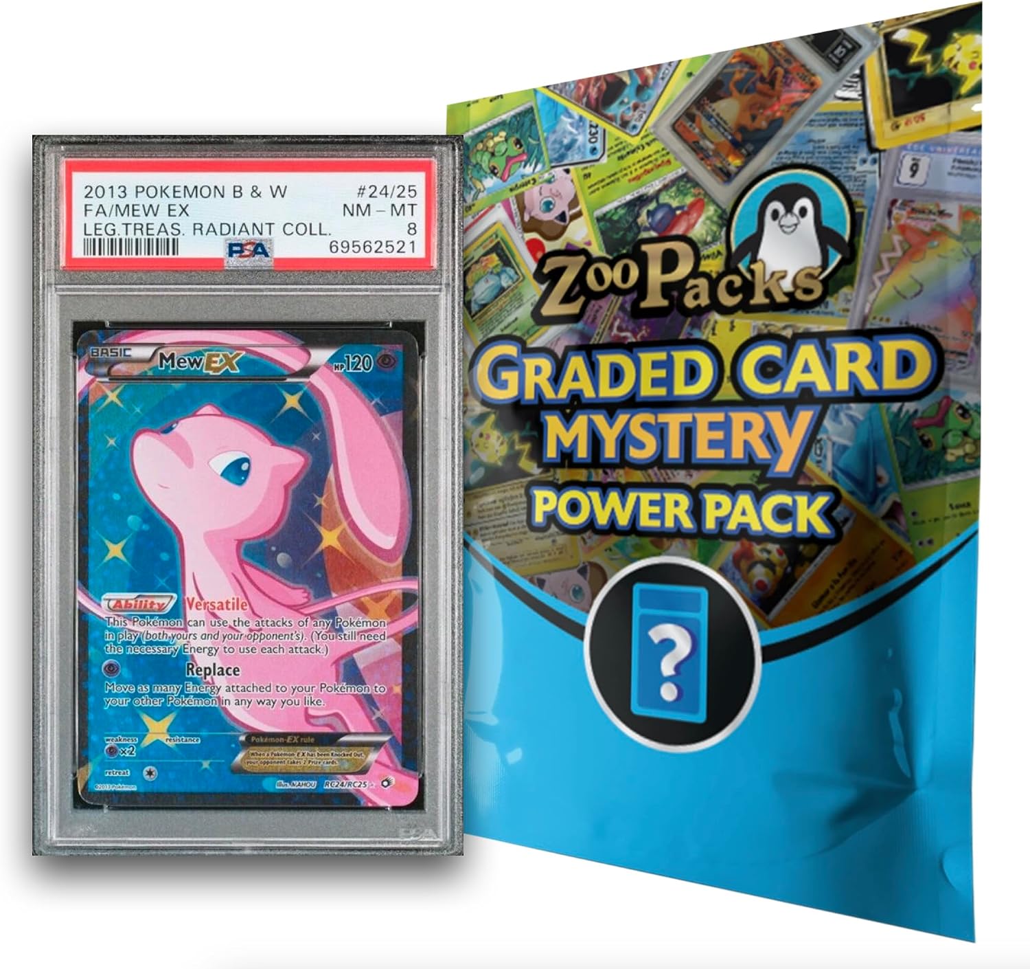 Zoo Packs Mystery Treasures Graded Card Pack Beginner Edition | 1 Graded Card  1 Booster Pack | Compatible with Pokemon Cards