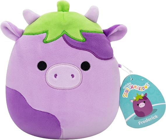 Squishmallows Original 7.5-Inch Frederick the Eggplant Cow | Collectable Cute Plush Toy, Cuddly Toys for Children, Soft Toys, Cute Teddies Suitable for Girls and Boys Ages 3