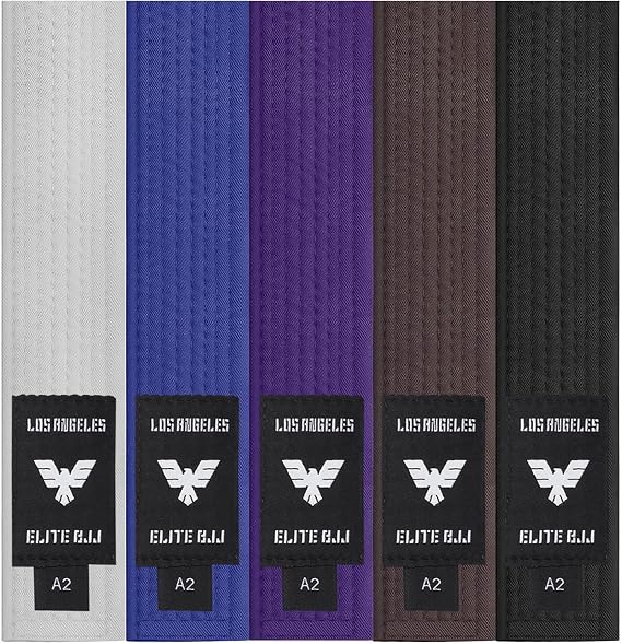 Elite Sports Adults Brazilian Jiu Jitsu Belts for Men & Women,Cotton IBJJF Approved BJJ Belts with Ranking Stripes Sleeve Bar
