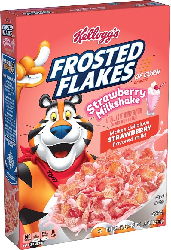 Kellogg's Strawberry Milkshake Frosted Flakes Cereal 11.6oz (328g) I US Import