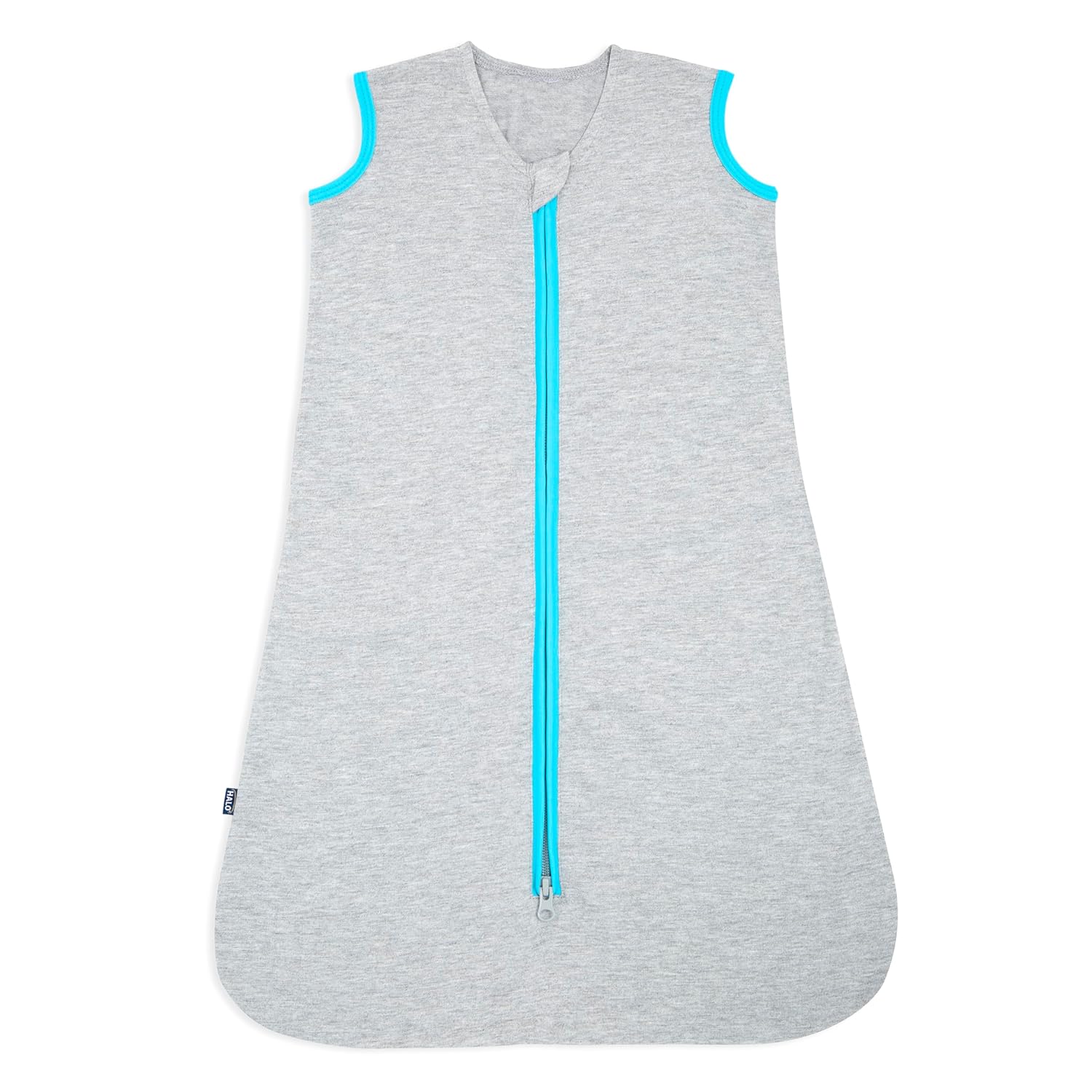 HALO Sleepsack Ideal Temp, Baby Wearable Blanket, TOG 1.0, Heather Grey/Aqua, Medium