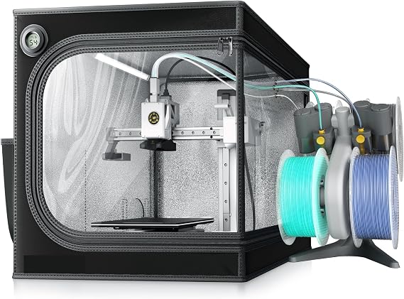 Compatible for Bambu Lab A1/A1 Mini Large Enclosure with LED Light, Fireproof & Dustproof(A1 mini Black)