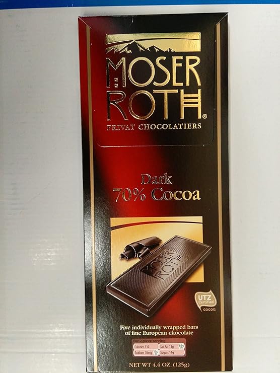Moser Roth Premium Fine German Dark Chocolate 70%/85% Cocoa (6 Pack)