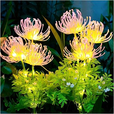 MYSHAKER Solar Garden LED Lights with Luminous Flowers and Stems, Upgraded Solar Panel for Garden Decoration, Yard Decoration and Gift for Mother 2 Pack