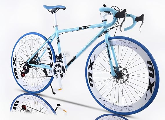 Road Bike, Bicycle, 24-Speed, Cost Perfuman, Road Racer, Commuter Car, Equipped with Auxiliary Brakes, Includes Beginners, Lightweight High Carbon Steel, Front and Rear Caliper Brakes, 26 Inches