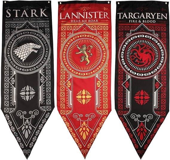 Game of Thrones House Banner 3pk, House Stark, Targaryen, Lannister