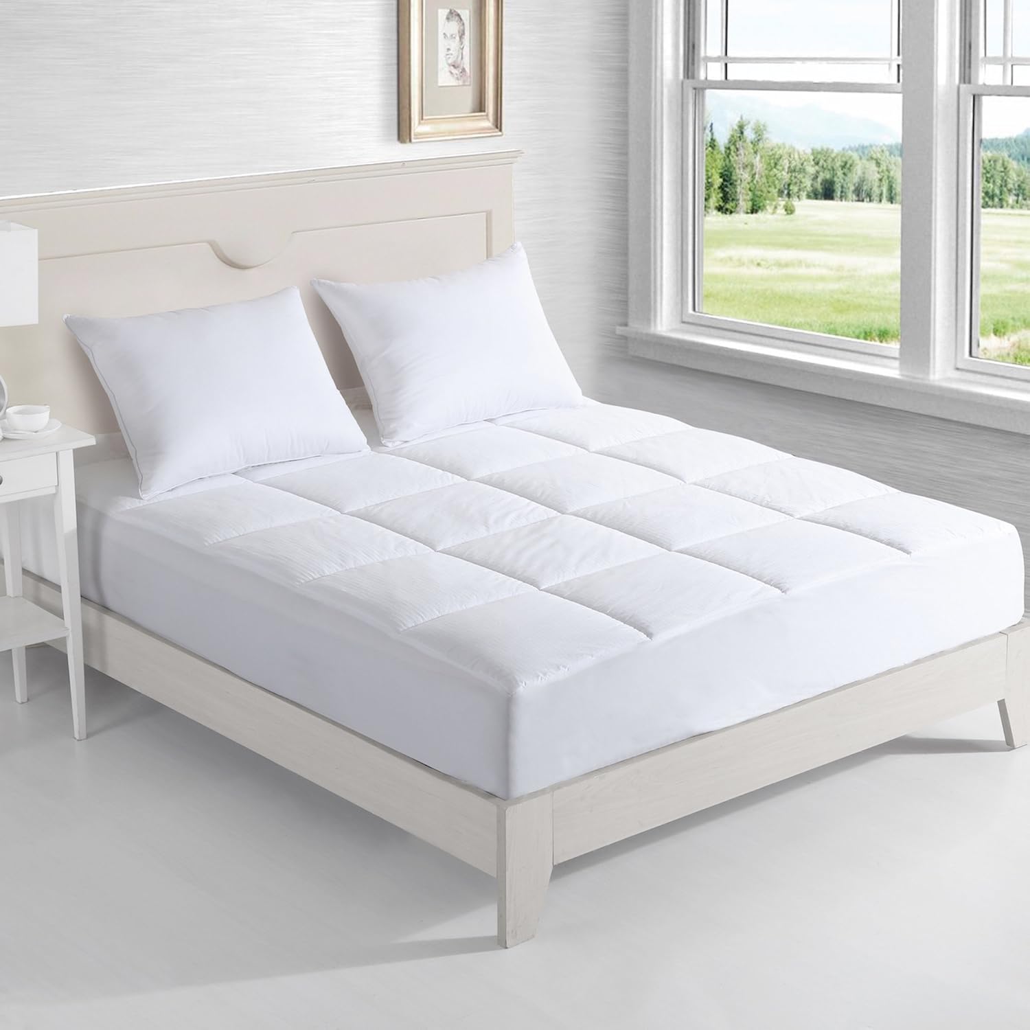 Lotus Home Luxury 400 Thread Count Cotton Water and Stain Resistant Mattress Pad, Twin