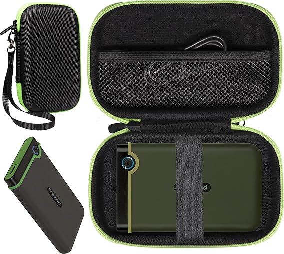 CaseSack Case for Transcend 2TB, 1T, 4T USB 3.1 Gen 1 StoreJet 25M3S SJ25M3S Rugged External Hard Drive TS2TSJ25M3S