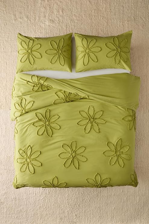 Boho Duvet Cover - Tufted Duvet Cover Set for All Seasons, 3 Pieces Soft Shabby Chic Boho Bedding, Comforter Not Included (Queen XL, Pattern-8)