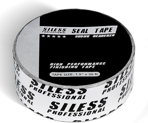 Siless Professional Finishing Sealing Tape for car Sound deadening Installation 1-1/2in x 30ft, Silver, 1 Pack