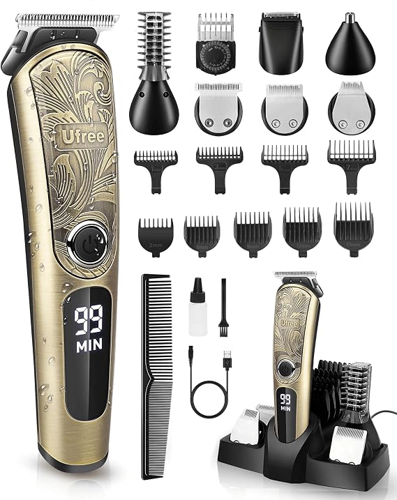 Ufree Beard Trimmer, IPX7 Waterproof Electric Razor Shavers, Gifts for Men