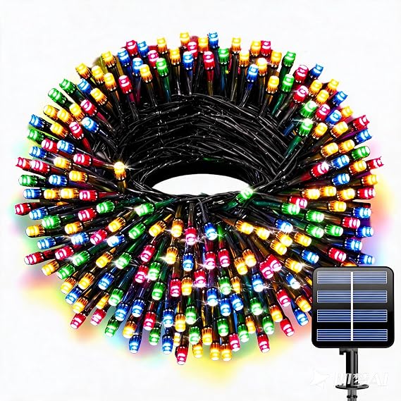 Solar Fairy Lights Outdoor Garden, 66ft 200 LED, Multicolor | Solar Powered String Lights, 8 Modes, IP65 Waterproof, for Halloween Tree, Patio, Garden, Yard, Home, Party, Christmas [Energy Class A]