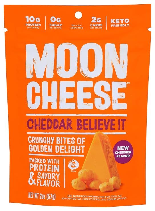 Moon Cheese - 100% Natural Cheese Snack - Cheddar - 2 oz (pack of 1)