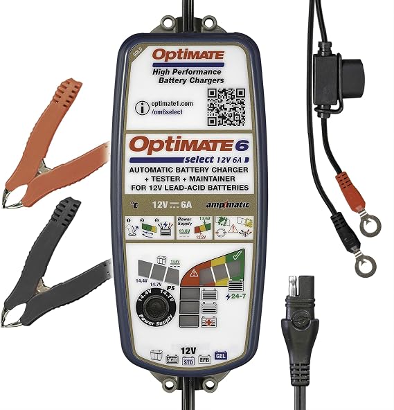 Optimate 6 Select - 12V 6A, TM-371, 9-Step Gold Series Battery Saving Charger & maintainer