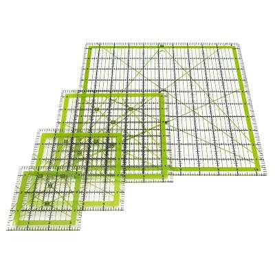 Quilting Rulers,Sewing Ruler,4 Piece Quilting Square Templates Green3.5x3.5,5x5,6.5x6.5,10.5x10.5