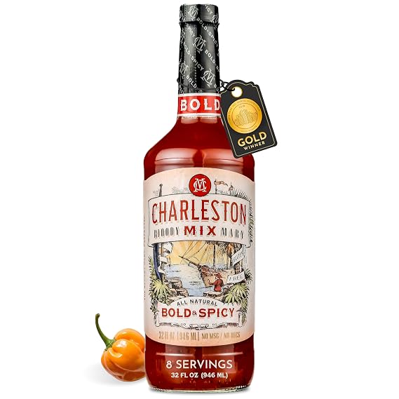 Charleston Mix Bloody Mary Mix, Bold Spicy 32 OZ (Pack of 3)