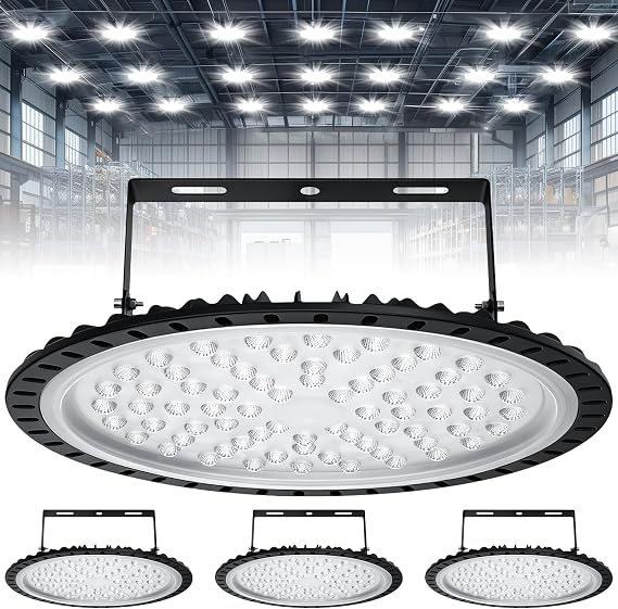 LED High Bay Light 300W UFO 6000K 30,000LM Industrial Lighting IP65 Waterproof Commercial Bay Light Warehouse Lights for Workshop Garage Factory Wet Location,Ship from the US about 3-7 days(4 pack)