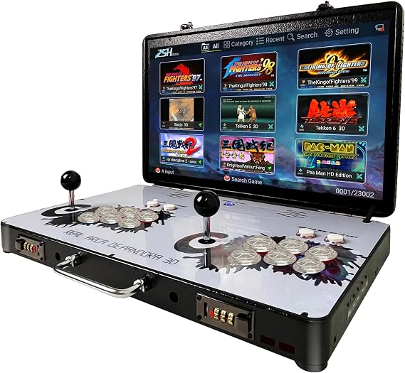 Folding 4-Player Arcade Machine 22" LED Screen Sanwa Joysticks 23,000 Classic Retro Games Built-In Portable Multiplayer Cabinet