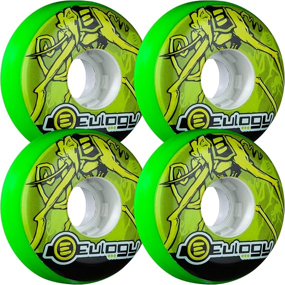 Eulogy Wheels Pro Eric Schrijn Retro Aggressive Inline Roller Skate Wheels Green 4pk