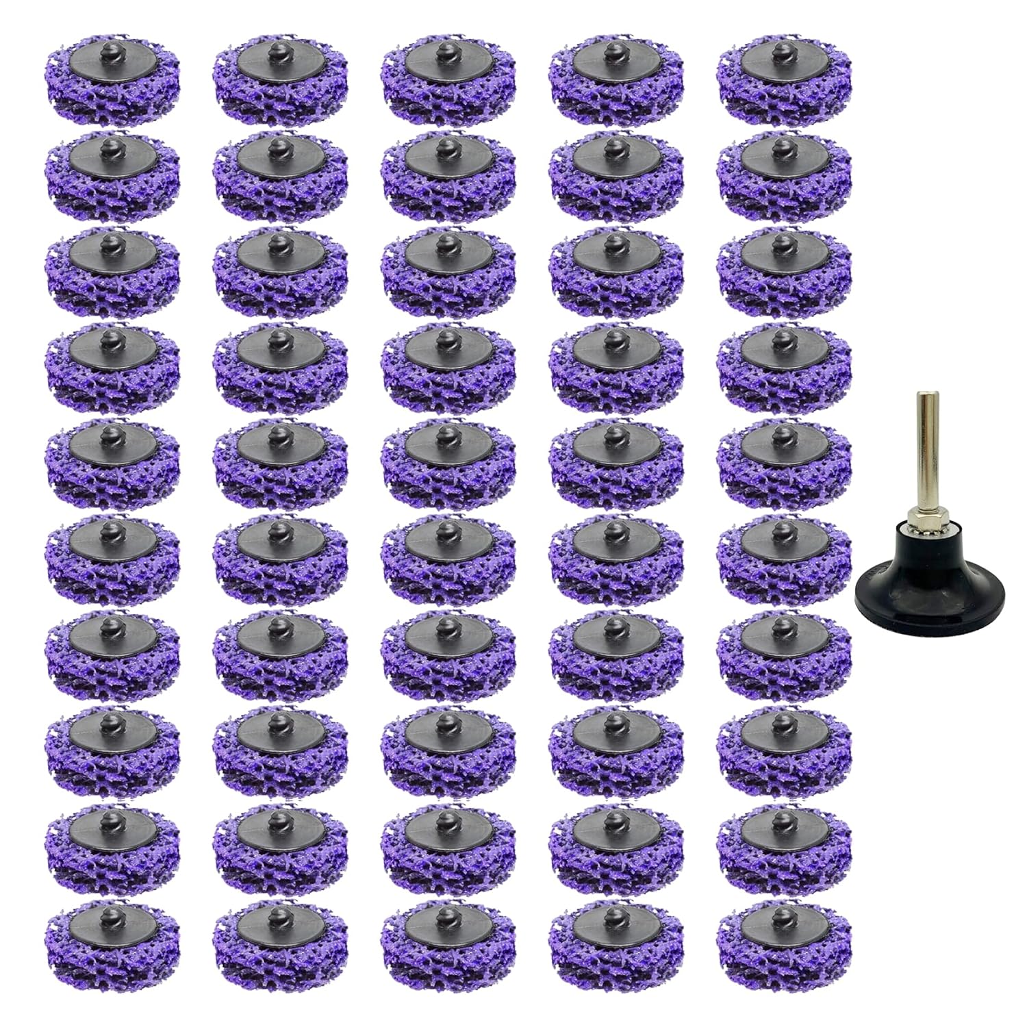 50 Pack 2’’ Strip Disc Wheel for Angle Grinder Abrasive Quick Change Easy Strip Discs Stripping, with 2’’ Disc Pad Holder, Sanding Disc for Paint Removal Stripping Wheel for Sander
