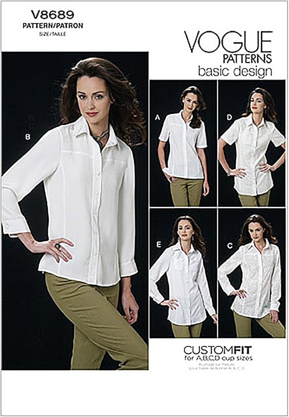 Vogue Patterns V8689 Misses' Shirt, Size E5 (14-16-18-20-22)
