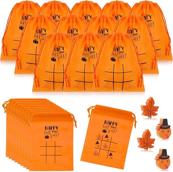 Poen 36 Set Fall Tic Tac Toe Party Favors, Autumn Thanksgiving Game Bags