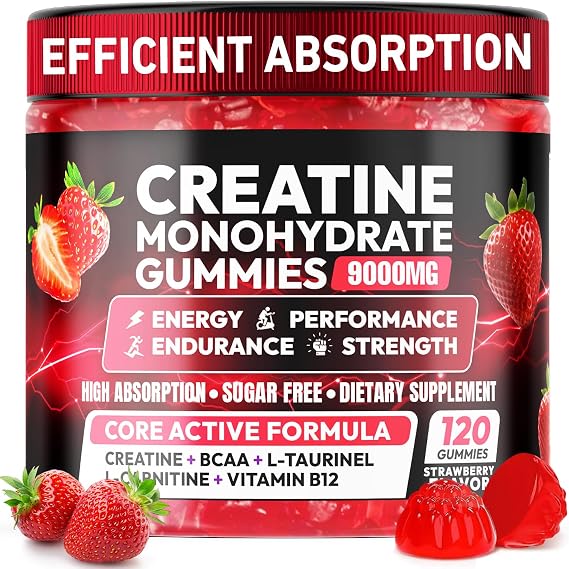 Creatine Monohydrate Gummies 5000MG, Chewable Creatine Gummy for Adults
