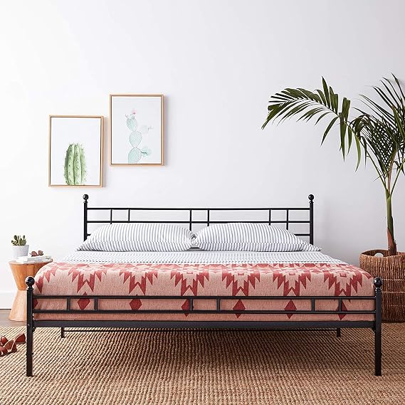 Best Price Mattress Full Bed Frame - 12" Metal Platform Bed Frame [Model H] Easy Setup w/Headboard (No Box Spring Needed), Full Size