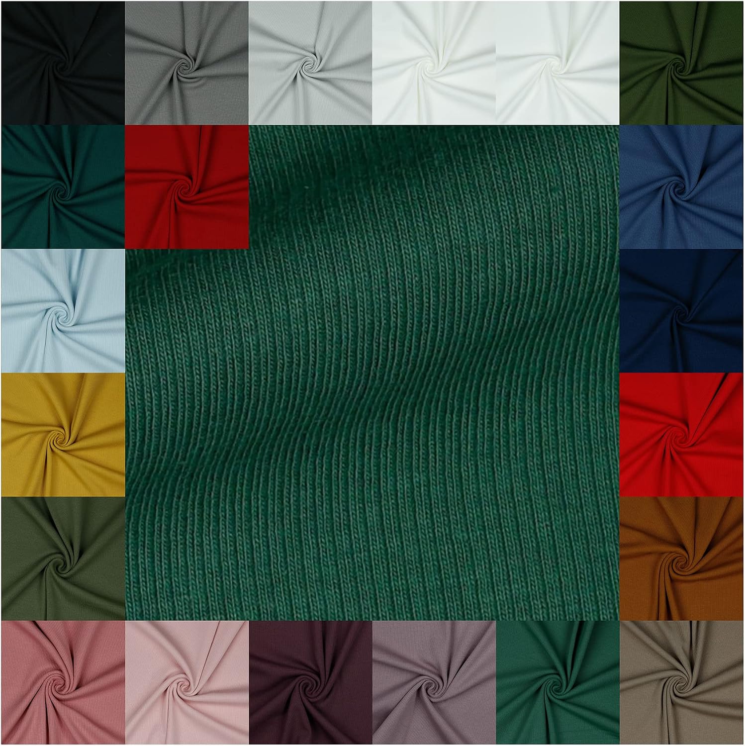 VmG-Store RIB Jersey Fabric Ribbed Plain Sold by the Metre 21 Colours to Choose From Tex Certified Sewing Fabric (50 x 145 cm 058 I Old Green)