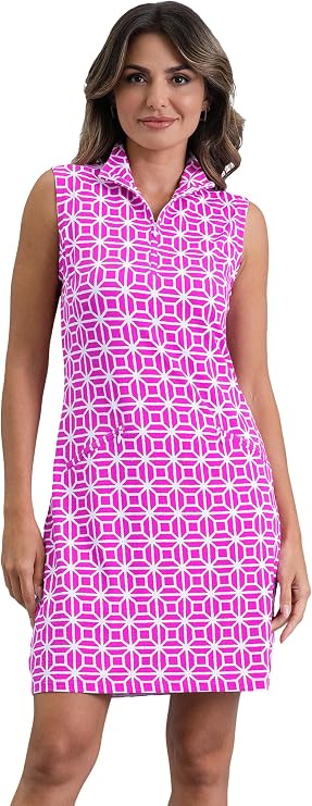 IBCOOL Athleisure Wear Sun Protective UPF 50+ Icefil Cooling-Carolyn Sleeveless Mock Neck Dess
