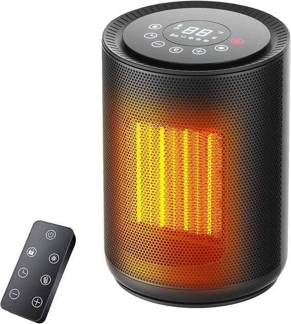 ZAFRO 1500W Space Heater with Remote, 24H Timer & Digital Thermostat