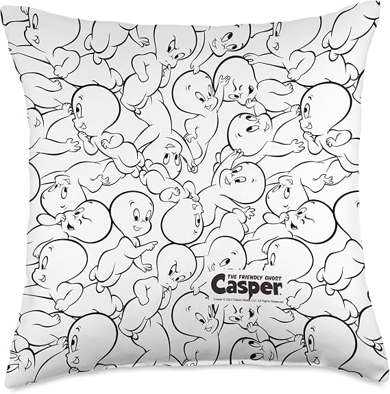 Casper the Friendly Ghost All Over Throw Pillow