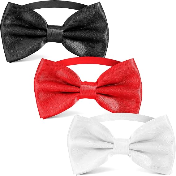 Black Bow Ties for Men - Tuxedo Black Bow Tie Clip On