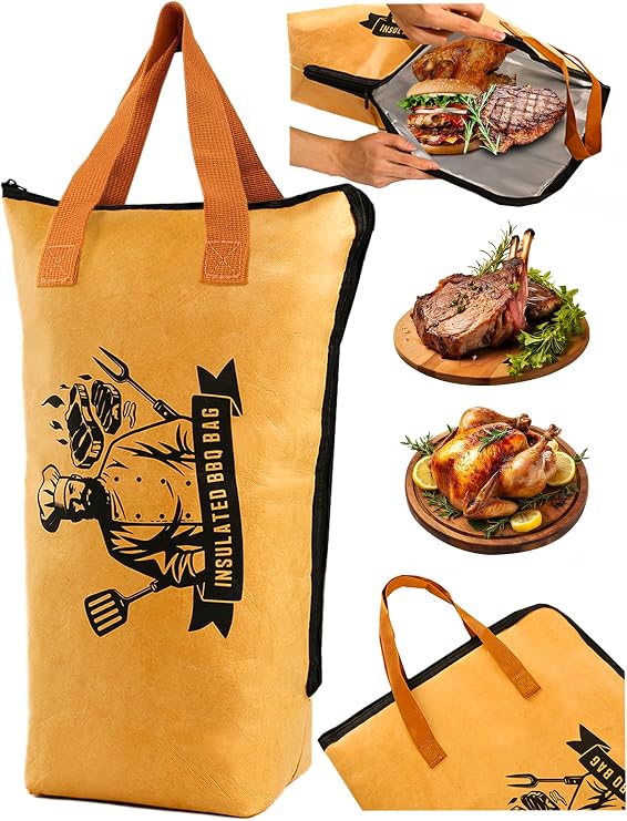 Large BBQ Blanket for Insulated Resting Meat Reusable Smoker Grilling Meat Thermal Bag with Wide Mouth for Large BBQ Cuts like Brisket, Pork Shoulders, and Turkeys(XL,21in)