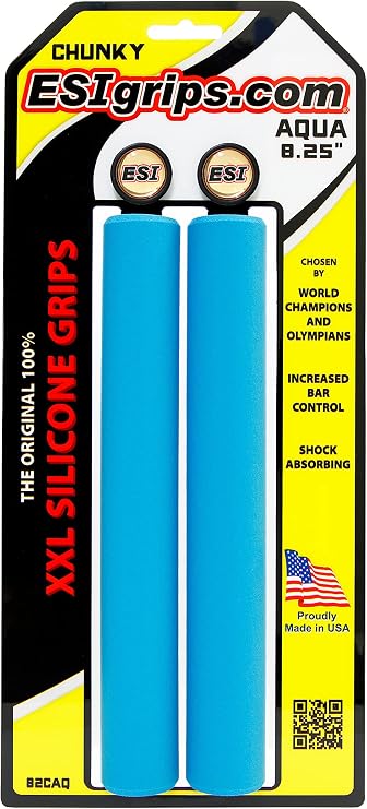 ESI Grips Chunky XXL - 8.25" Extra Long Silicone Handlebar Grips for Bike, Scooter, Stroller, Exercise Equipment - 32mm Installed Diameter, Latex Free, Made in USA