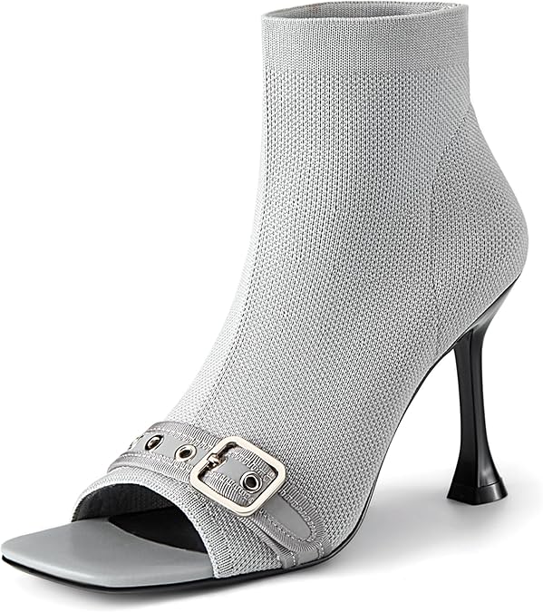 NEWBELLA Women's Peep Toe Stiletto Heeled Sandals