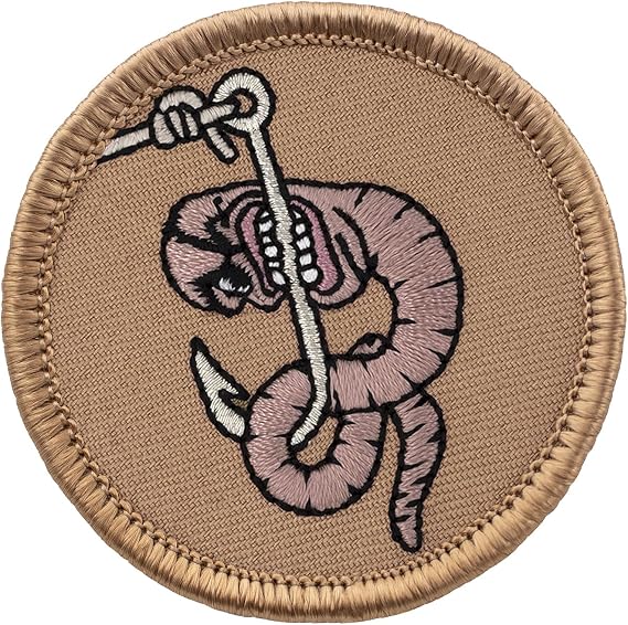 Fish Bait Patrol Patch - 2" Diameter Round Embroidered Patch (Sew-on)