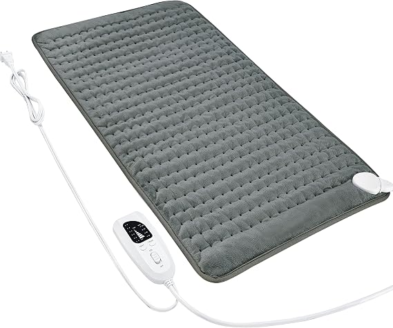 Heating Pad Electric Heat Pad, Hot Heated Pad,Multiple Temp and Timer Settings,Suitable for Shoulders, Neck, arms, Abdomen, Back, Legs, etc. (Gray Green, 33"X17")