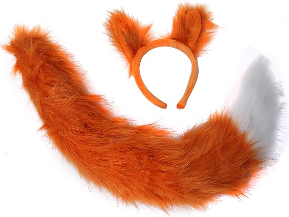 Making Believe Fox Ears & Tail Costume - Oversized Plush - Orange