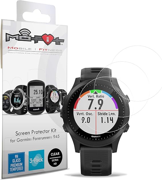 Screen Protector Kit for Garmin Forerunner 945 (Tempered Glass) 3-Pack