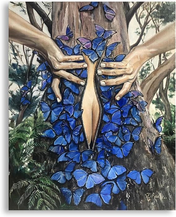40 x 50 Inch | Unveiling Nature's Essence | Oil | Surreal forest artwork Original Handmade Modern Abstract Oil Canvas Painting Wall Artwork