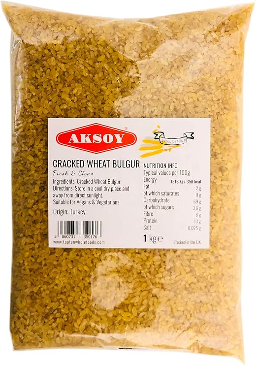 Aksoy Cracked Wheat Coarse Bulgur 1KG | Natural, Whole Grain, and Nutritious Bulgur, Perfect for Cooking, Soups, and Pilafs with Exceptional Taste and Texture! (Packaging May Vary)